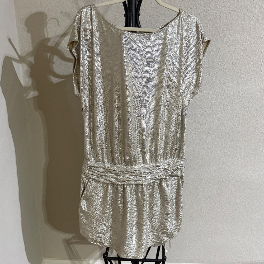 BCBG GENERATION 10 Metallic Champagne Color Dress, Size 10 FREE SHIP